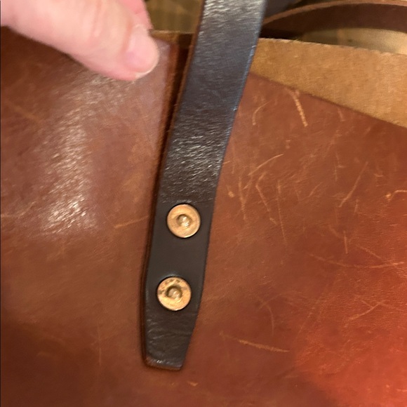 Whipping Post large Leather Classic Brown Tote. True heavy leather. - Picture 6 of 11